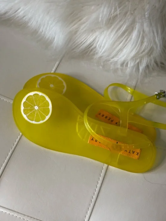Katy Perry Collections Yellow Jelly Sandals with Lemon Accent - Picture 7 of 8